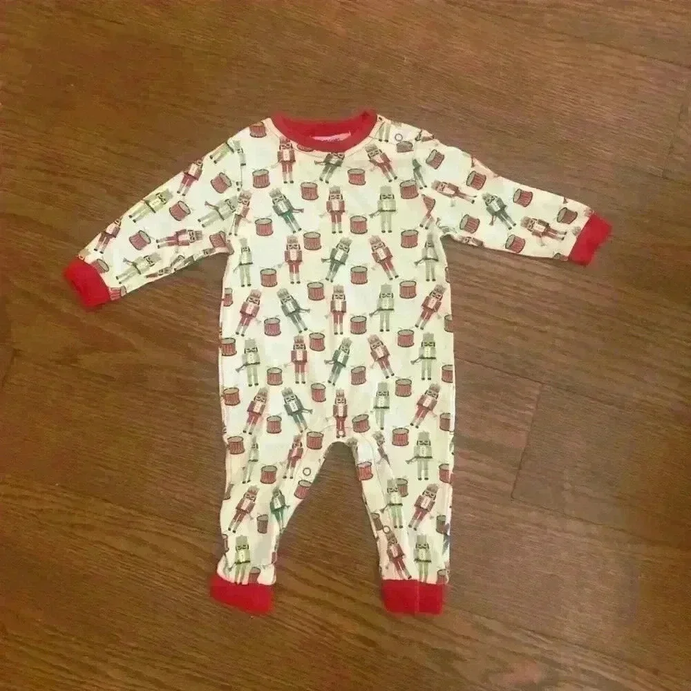 Christmas Nutcracker Baby Boy size 6 months Sleeper Romper Drummer Boy Boutique